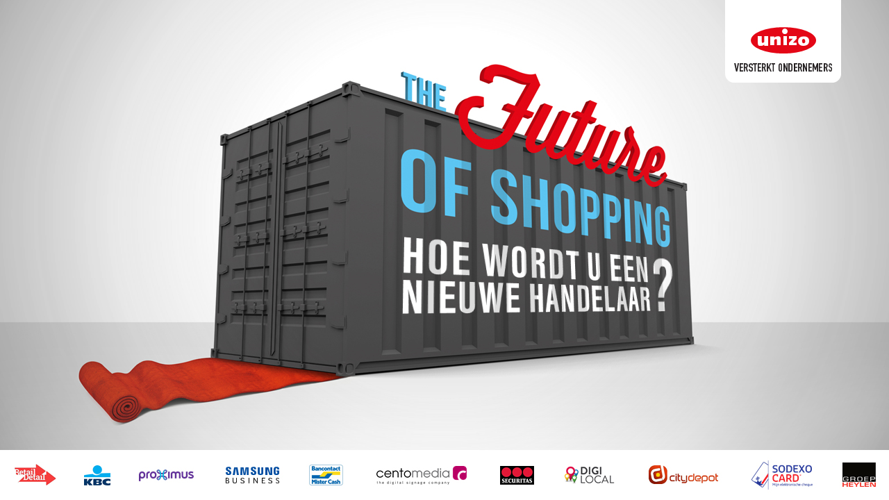 Unizo The Future of Shopping PPT PowerPoint presentatie slide dia 01